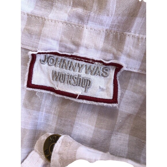 X Large Johnny Was Workshop Adele Gingham Pocket Overshirt Boho Chic - Picture 13 of 14